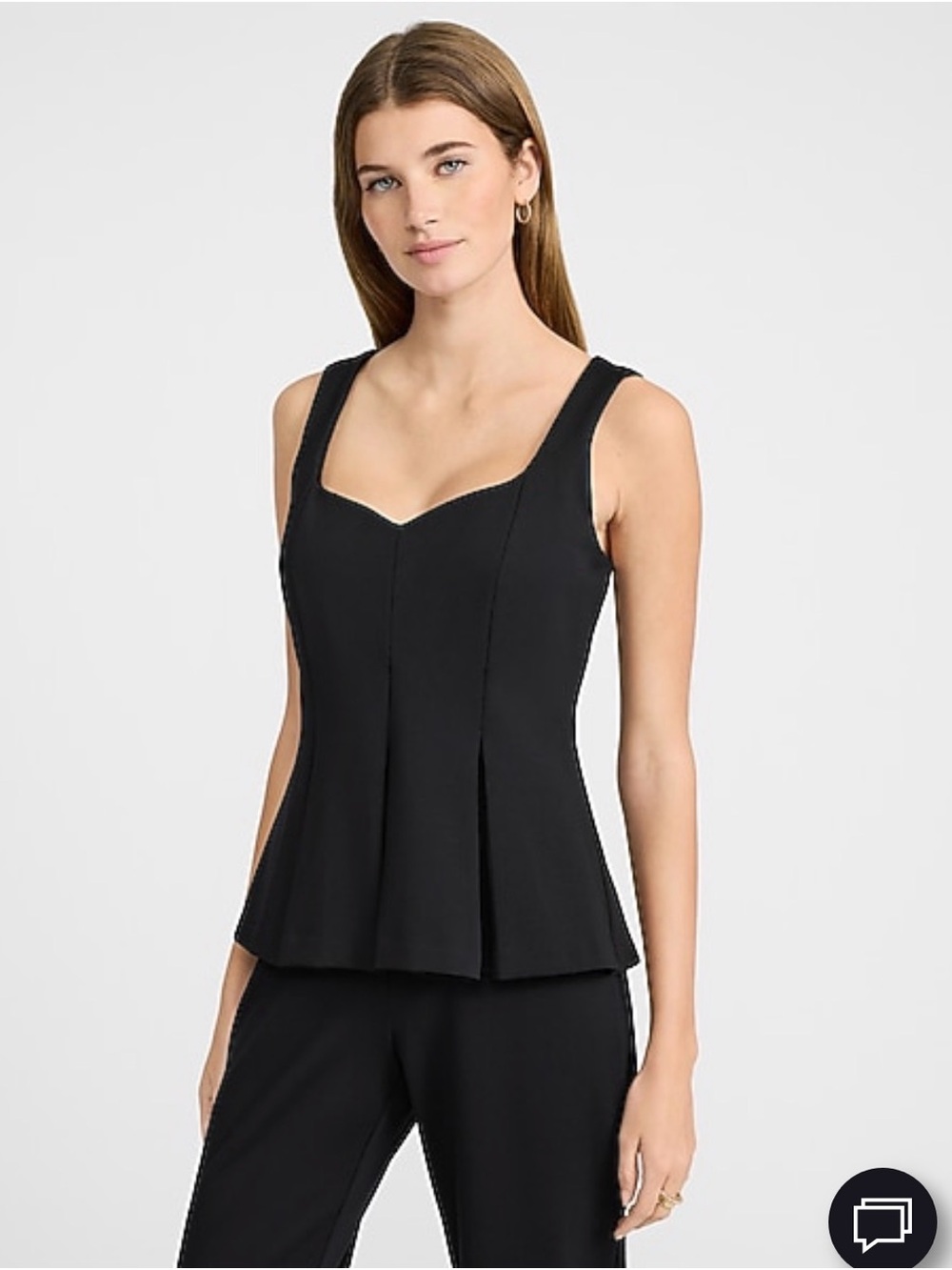 Express Black Pleated Peplum Tank